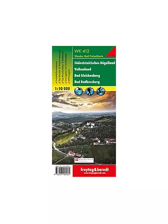 FREYTAG & BERNDT | Wanderkarte WK 412 Südoststeirisches Hügelland - Vulkanland - Bad Gleichenberg - Bad Radkersburg, 1:50.000 | 